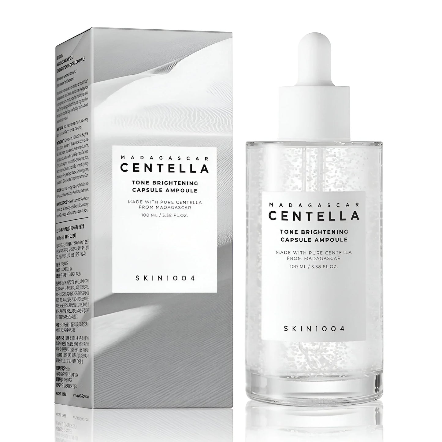 Sérum SKIN1004 Madagascar Centella para iluminar tono de piel con caja y gotero