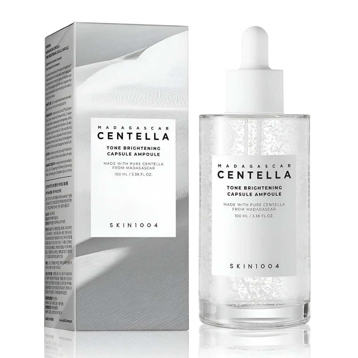 Sérum SKIN1004 Madagascar Centella para iluminar tono de piel con caja y gotero