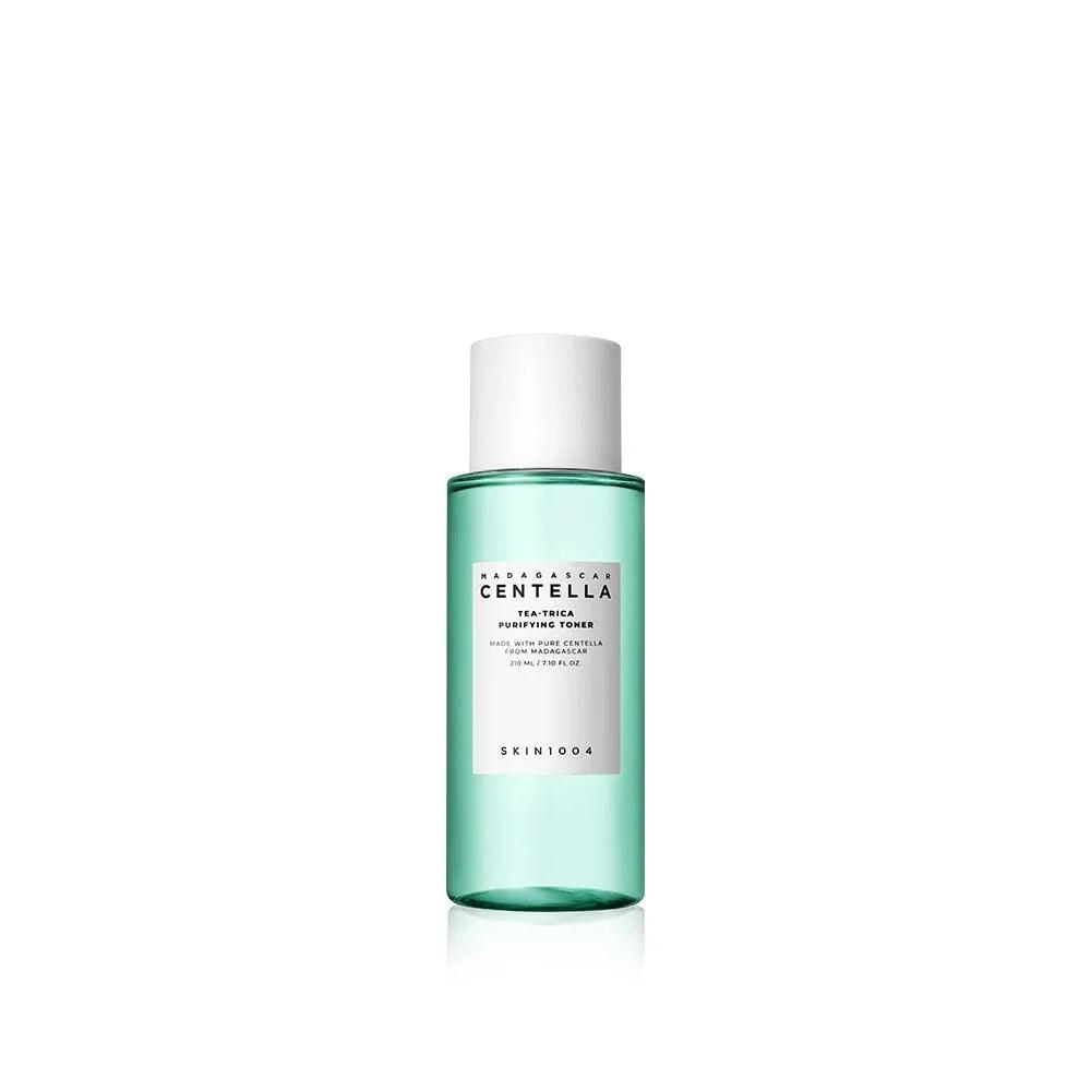Tónico purificante Madagascar Centella tea-trca de SKIN1004 en botella verde con tapa blanca