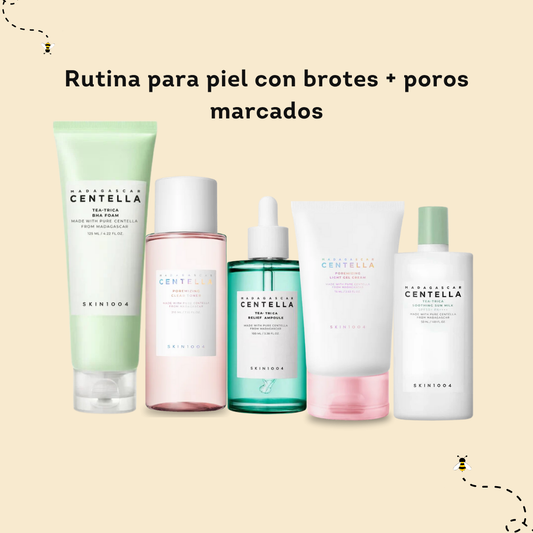 Rutina para piel con brotes + poros marcados