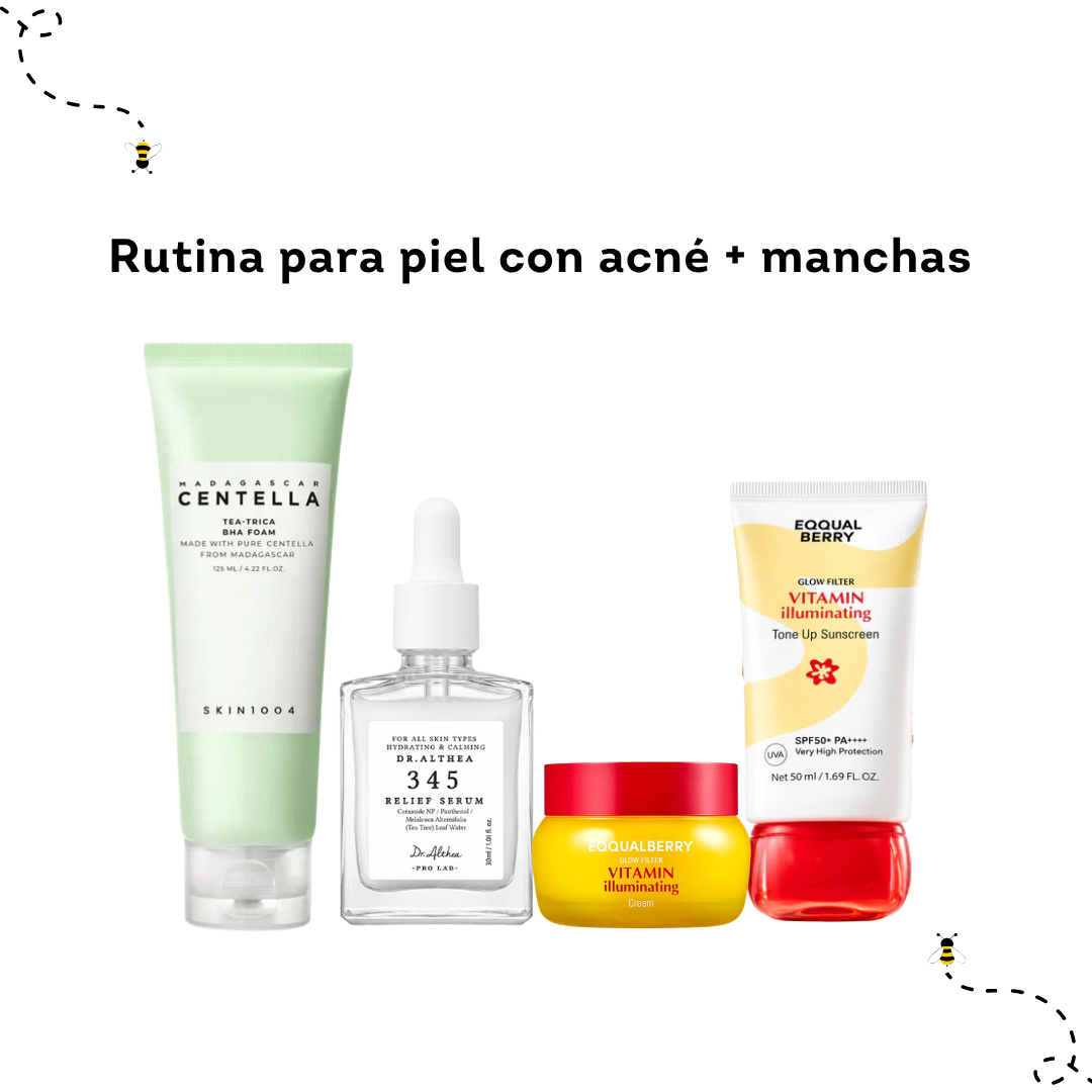 Rutina para piel con acné + manchas
