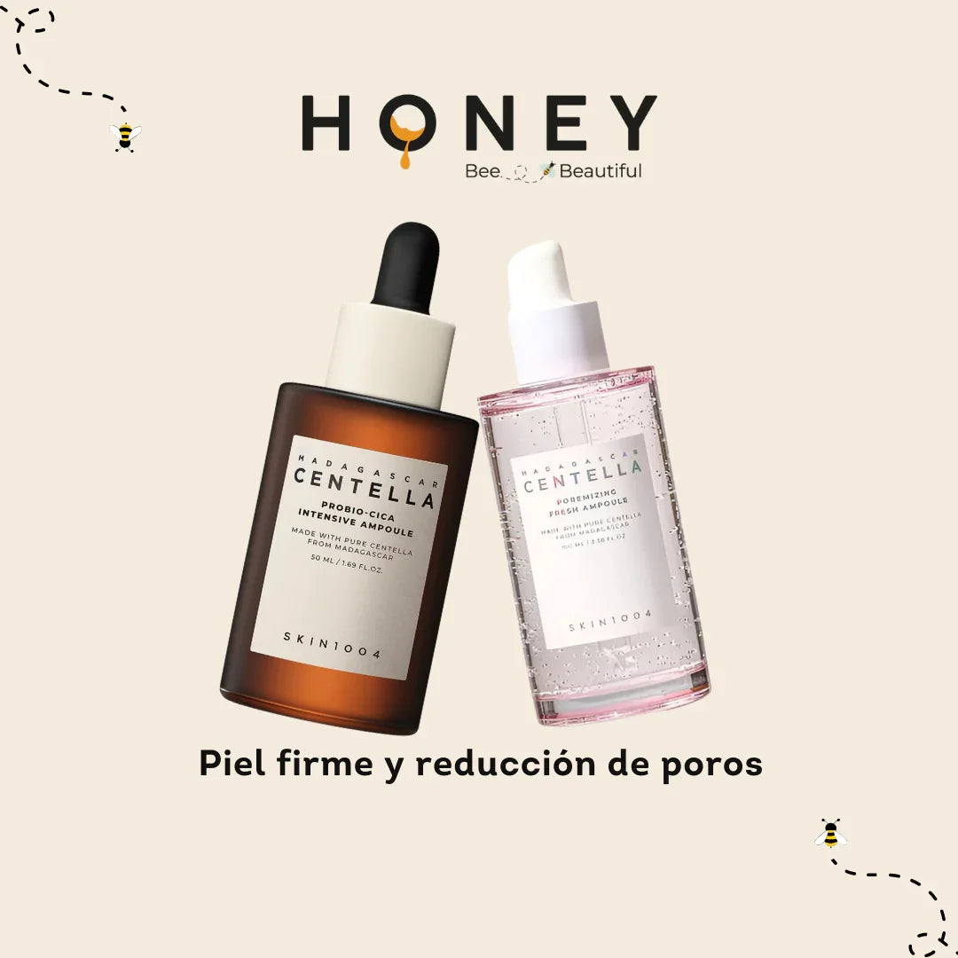 Serum Madagascar Centella para piel firme y reducción de poros con diseño Honey y abejas