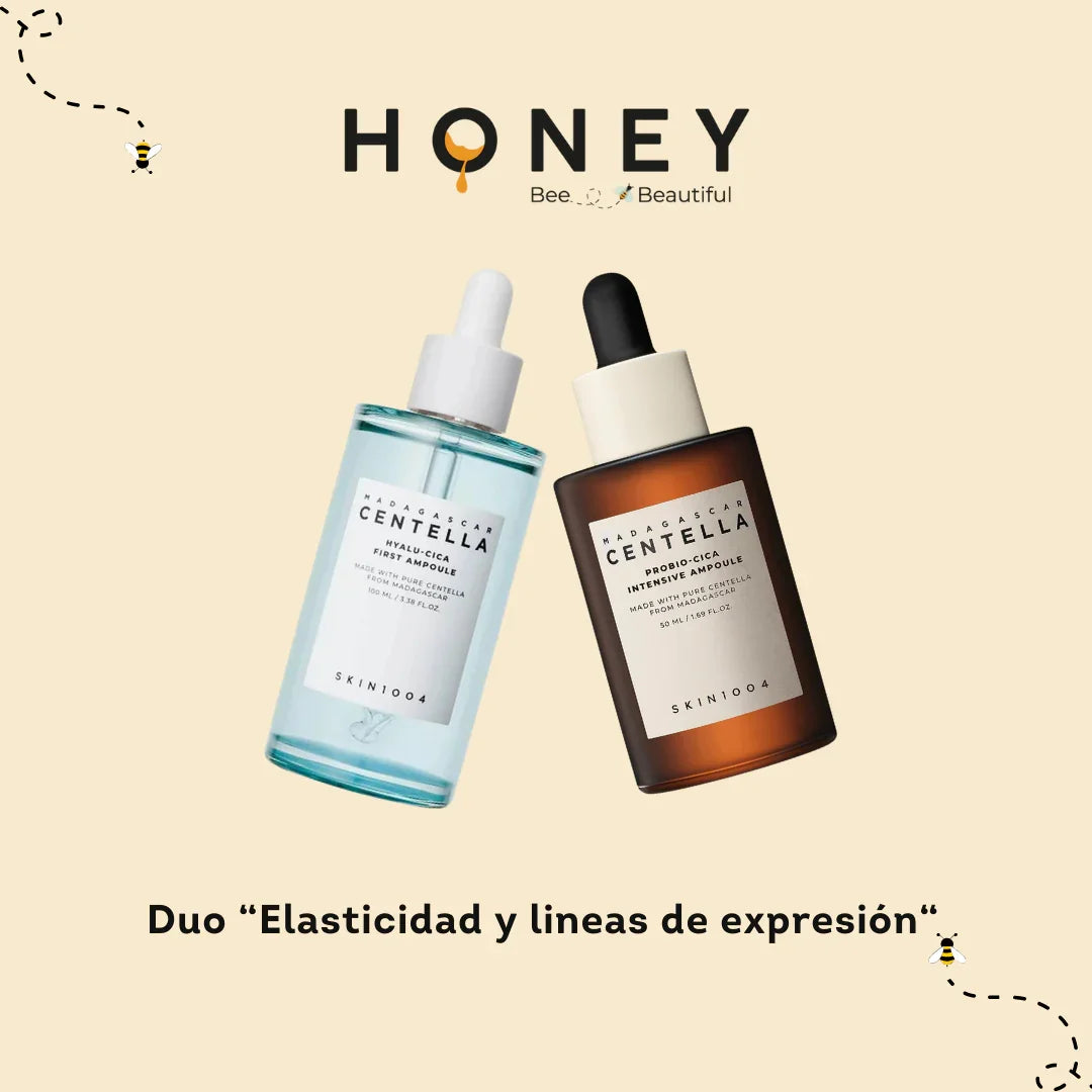 Dúo de ampollas facial Madagascar Centella para elasticidad y líneas de expresión, marca SKIN1004