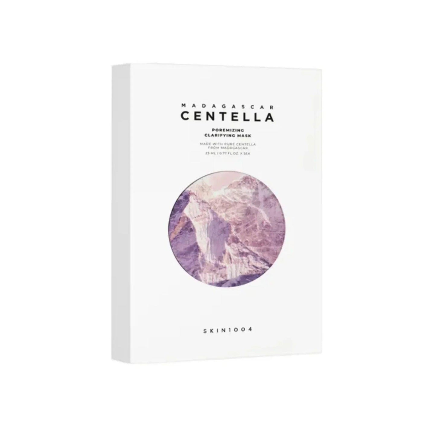Caja blanca de mascarilla facial SKIN1004 Madagascar Centella para poros y aclarado de piel