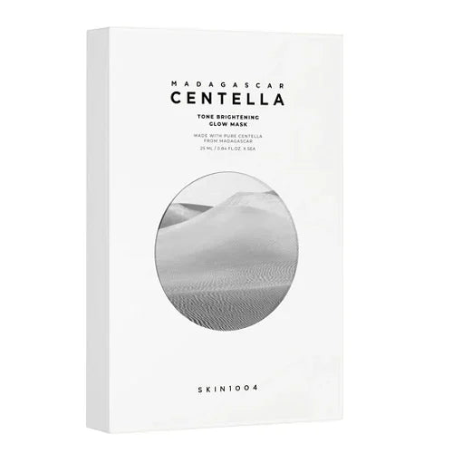 Caja blanca mascarilla facial SKIN1004 Madagascar Centella para brillo y tono