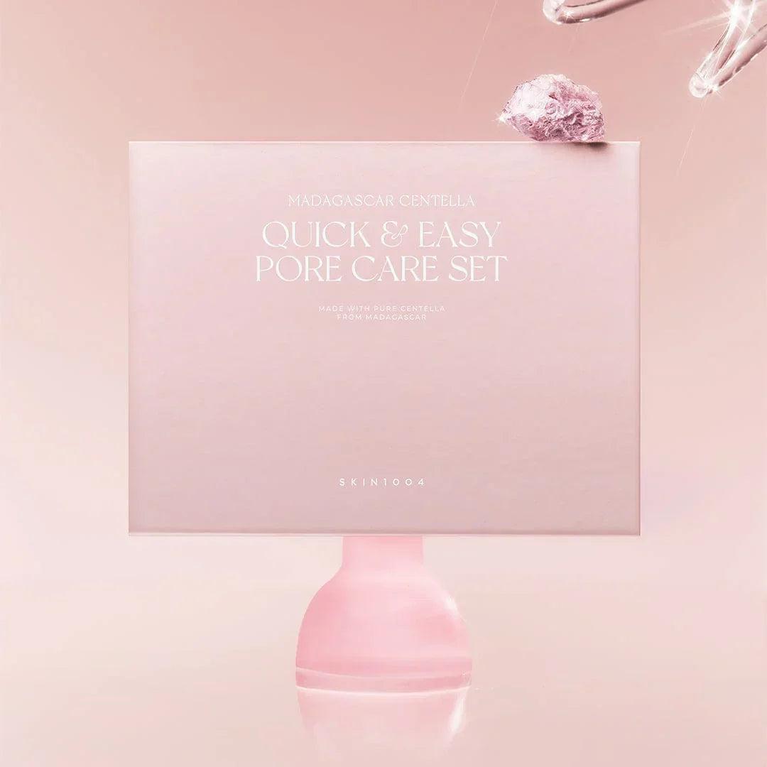 Set de cuidado rápido y fácil para poros Skin1004 Madagascar Centella en caja rosa