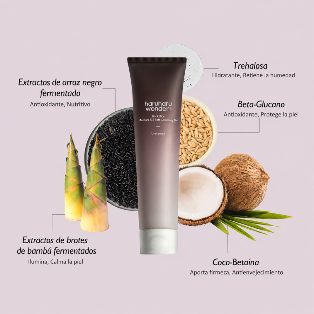 Black Rice Moisture 5.5 Soft Cleansing Gel - Honey SkinCare Ec