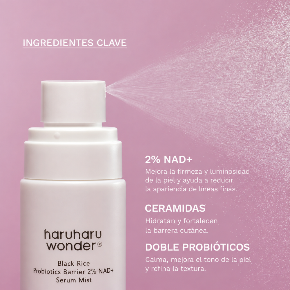 Black Rice Probiotics Barrier 2% NAD+ Serum Mist - Honey SkinCare Ec