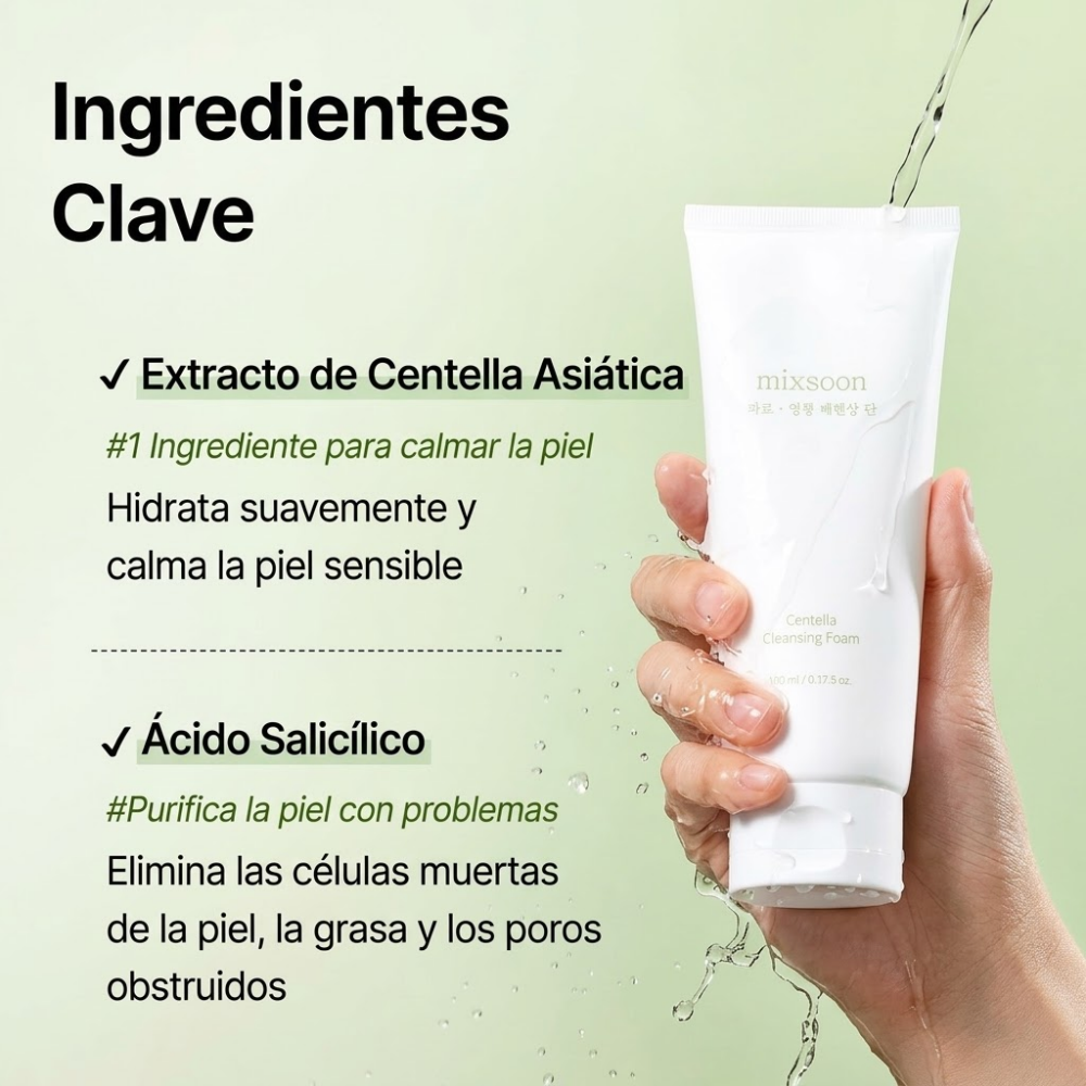 Mixsoon Centella Cleansing Foam – espuma limpiadora, imagen 3 | HONEY Ecuador