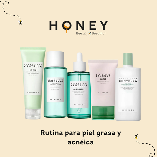 Rutina para piel grasa y acnéica - Honey SkinCare Ec