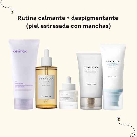 Rutina calmante + despigmentante  (piel estresada con manchas)