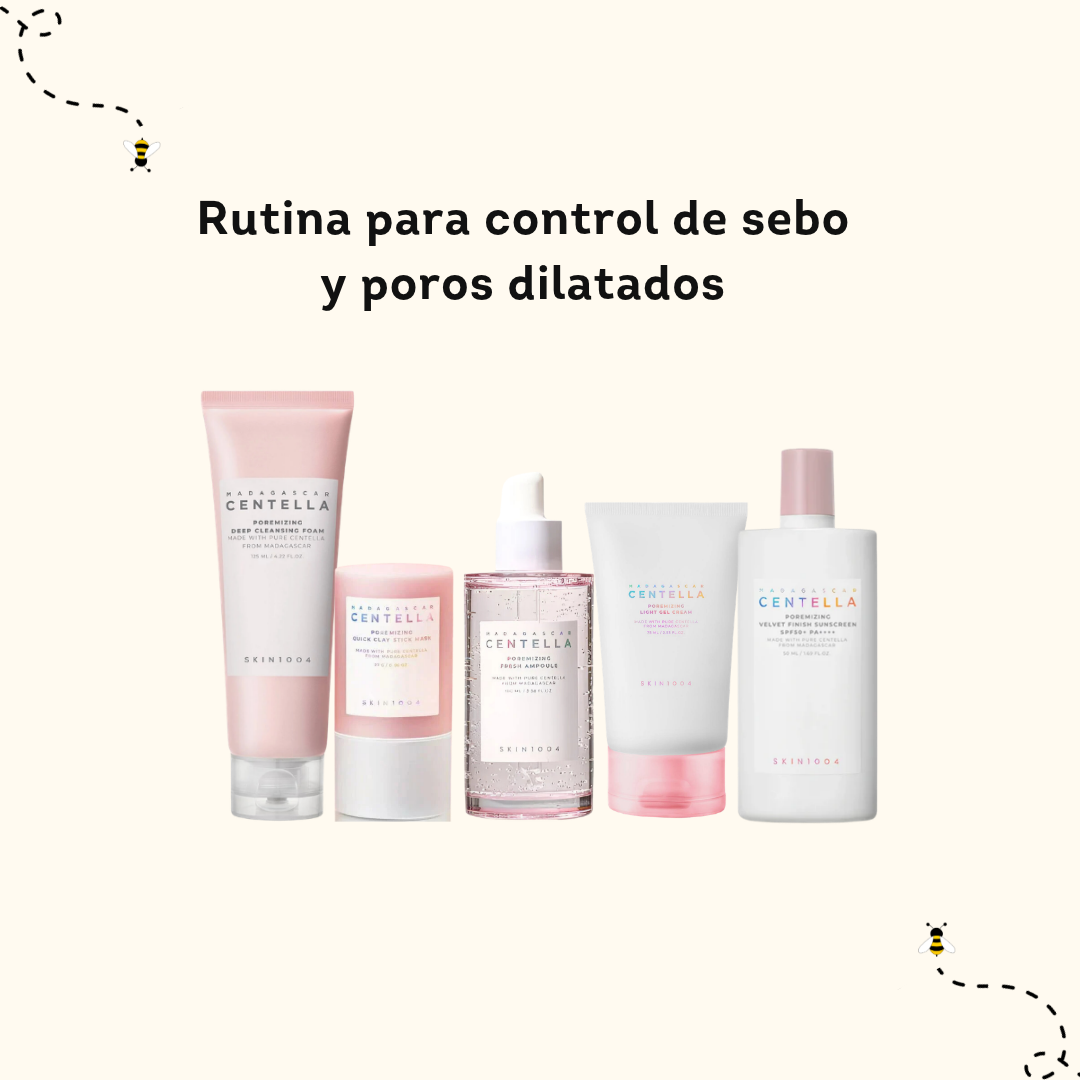 Rutina Poros y Sebo – Crema Gel Ligera (5 pasos) SKIN1004 + Envío gratis + Mascarilla gratis