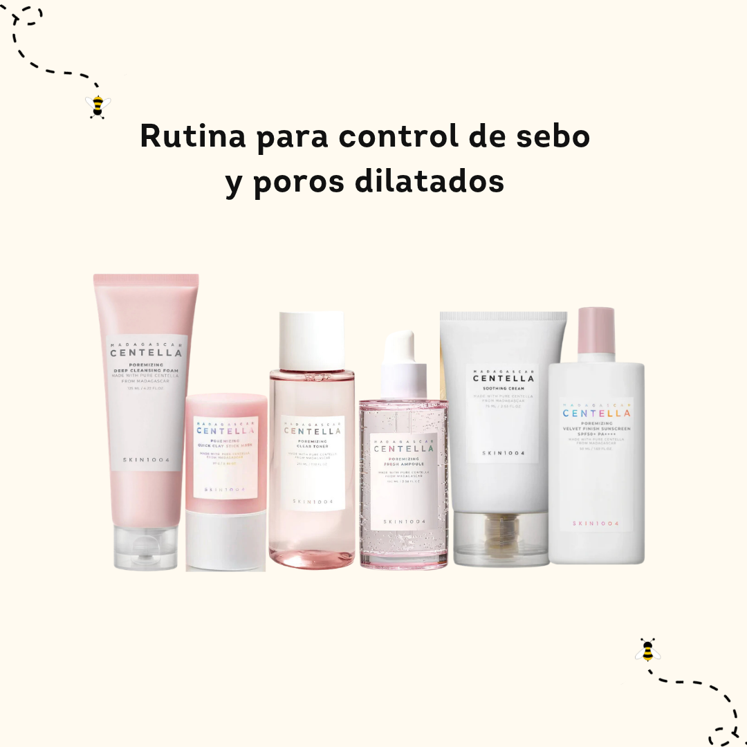 Rutina Completa Poros y Sebo con Tónico – Crema Calmante (6 pasos) SKIN1004