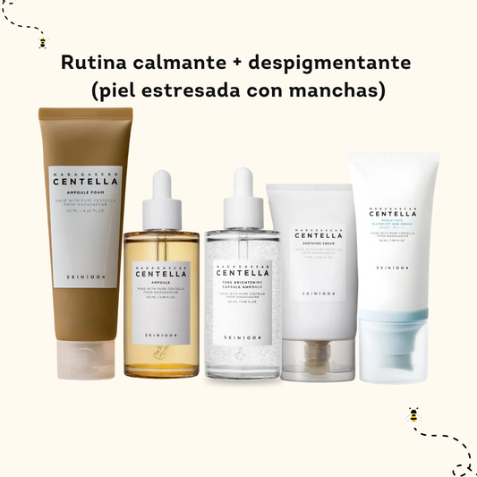 Rutina calmante + despigmentante  (piel estresada con manchas)