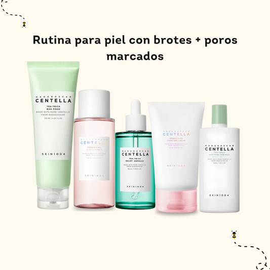 Rutina para piel con brotes + poros marcados